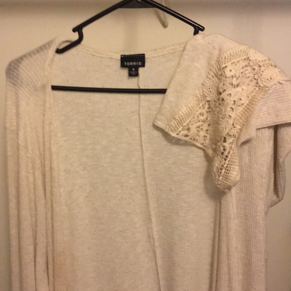 Oatmeal colored duster sweater